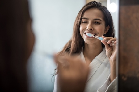 brushing teeth